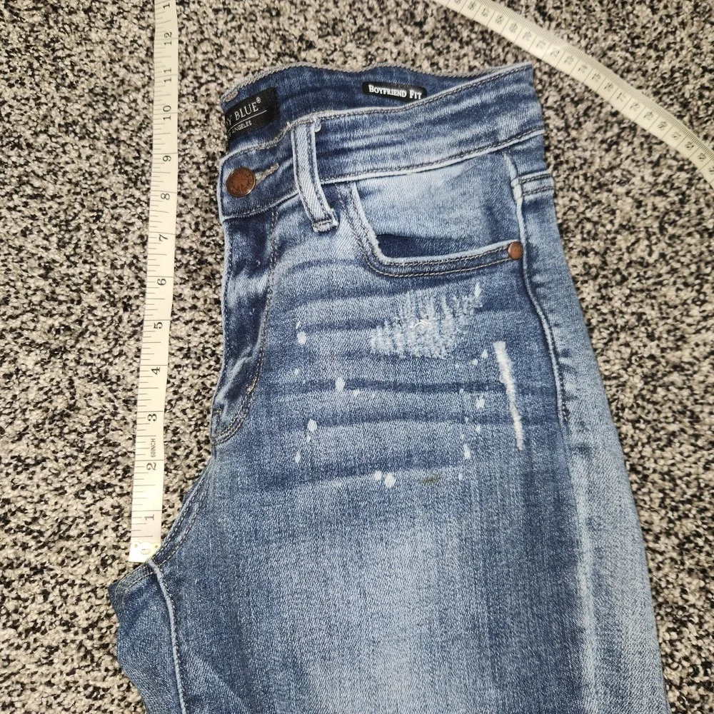 Judy Blue Boyfriend Fit Splatter Paint Ripped Jeans Stretch Women 5/27 Mid Rise - Picture 9 of 12